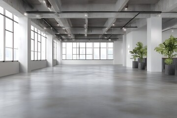 Fototapeta premium Smooth Cement Screed Floor with Industrial Aesthetic Perfect for Contemporary Minimalist Architecture Design