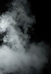 Abstract dark background texture with thick rising white smoke or steam effect. Ethereal mystery atmosphere and deep concept ,modern ,surface ,presentation