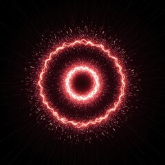 Fototapeta premium Abstract dark space background showing a swirling energy vortex of high-speed light particles collapsing into an infinite central point, portal, tunnel, infinite