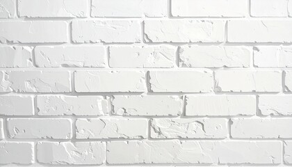 Fototapeta premium White-painted brick wall with subtle texture and mortar lines, evoking minimalism, structure, and quiet resilience.