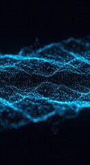 Abstract digital background with glowing blue lines and dots forming a subtle network grid, symbolizing data and universal connectivity, wireframe, subtle pattern, abstract
