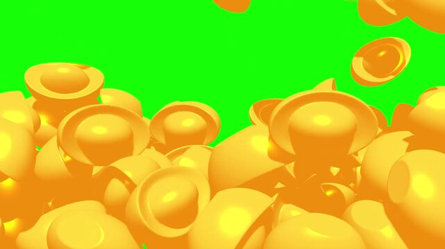 Chinese gold ingot yuan bao. Wealth, prosperity, fortune lucky success. Traditional Chinese New Year culture. 3d render animation available in FullHD and 4K video