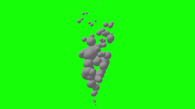 Smoke column rising up. 3D generated stylized animation fx. Available in FullHD and 4K video on green screen chroma key