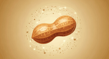 Digitally Crafted Illustration Of A Groundnut Against A Gradient Background