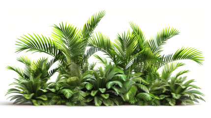 Obraz premium Greenery Paradise: Lush tropical plants cascade gracefully, presenting a vibrant spectacle of nature's beauty, creating a fresh and rejuvenating atmosphere.