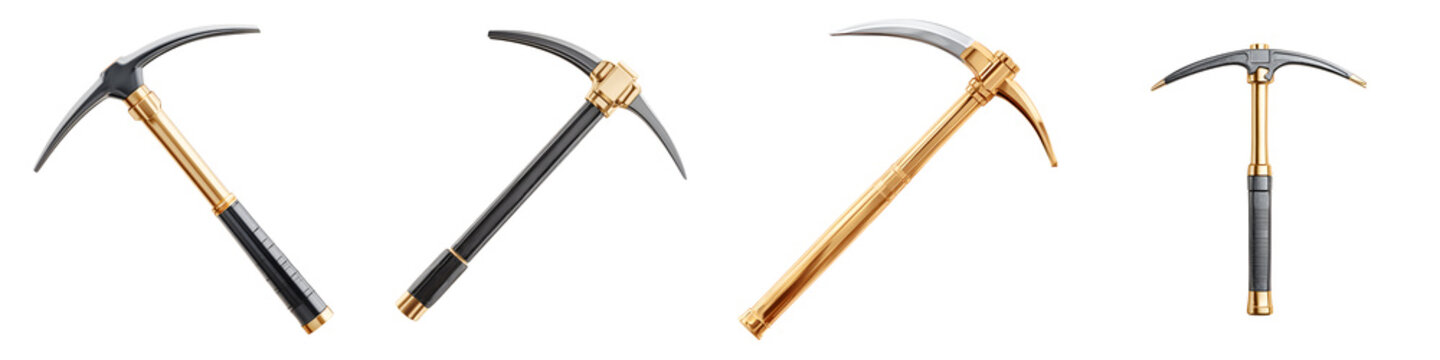 Collection of Decorative Pickaxes: Mining, Crafting & Design Elements