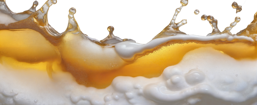 beer splashes, foam on a transparent background