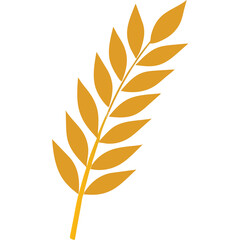 Fototapeta premium Golden Wheat Stalk Illustration With Transparent Background And Isolated On White