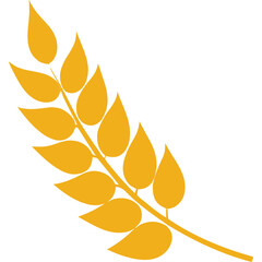 Naklejka premium Golden Wheat Stalk With Leaves On Transparent Background Agriculture Concept