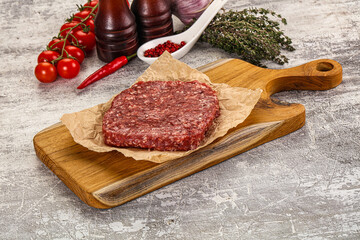 Raw beef burger cutlet for grill