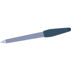 Gray and Black Nail File Tool with Textured Surface and Smooth Grip on Transparent Background for Manicure and Pedicure