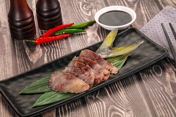 Raw yellowtail fresh fish sashimi