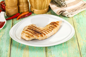 Grilled Turkey fillet breast served sauce
