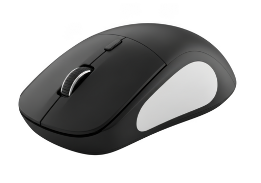 Black wireless optical computer mouse for modern technology usage