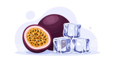 Fresh Passion Fruit and Ice Cubes: A Refreshing, Cooling, And Delicious Concept