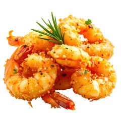 Appetizing mini calamari fritos isolated on a pristine white surface, a crispy and irresistible seafood snack