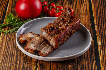 Baked pork belly with spices