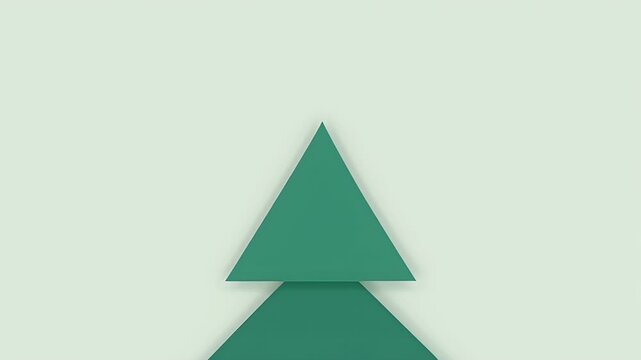 Abstract Christmas tree shape in green color on light background  