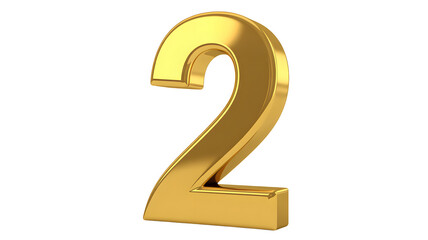 Naklejka premium Capture attention with this stunning golden number two, perfect for adding a touch of elegance to your designs, celebrate milestones or use in branding