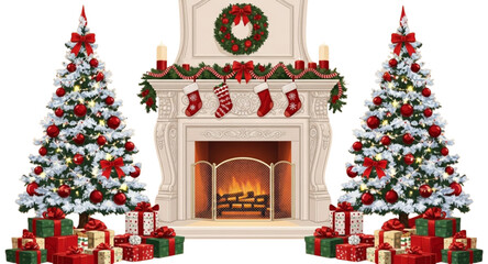 christmas tree with fireplace