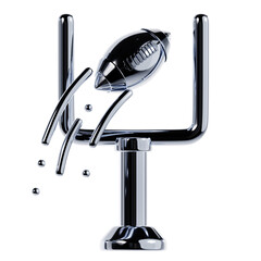 Chrome American Football and Goal Post Illustration