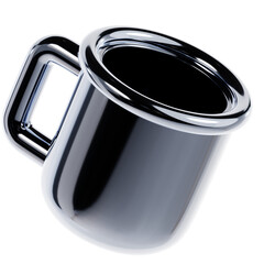 3D Render of Chrome Coffee Mug