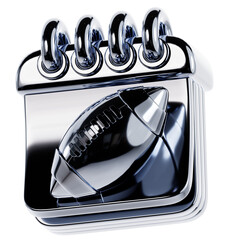 3D Render of American Football Season Calendar