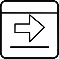 Forward Arrow Icon Symbolizing Progress, Movement, and Next Steps in Digital Interfaces and Presentations