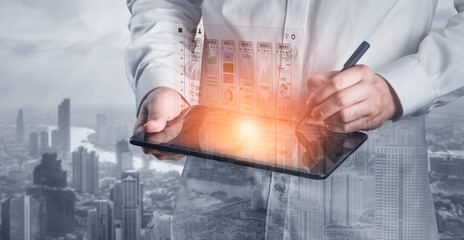 A weekly business performance report and analytics dashboard. A concept for tracking trends, KPIs, financial data, and insights over time. Motif