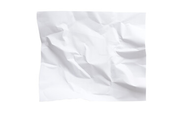 Obraz premium Crumpled white paper with multiple folds, textured and wrinkled surface suitable for artistic backgrounds or conceptual design projects.