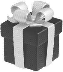 Gift box collage, Happy birthday greeting card in digital collage format.