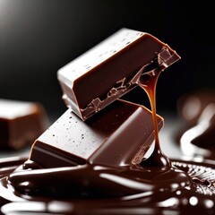 A piece of chocolate is melting on a plate