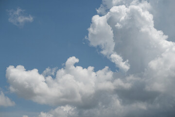 A beautiful cloudy vast sky summer landscape at the beach in Phuket, Thailand.