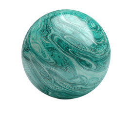 Marbled Teal Sphere isolated on a transparent background
