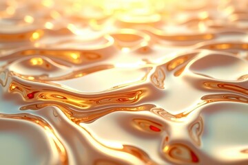 A gold and orange fabric with a wave pattern