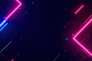 A blue and red background with neon lights