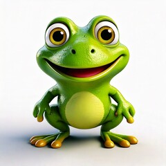 Fototapeta premium Cute smiling green frog character