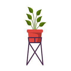 Potted plant vector illustration, indoor houseplant icon, plant stand clip art, plant pot clipart, potted plant clip art, isolated on white background
