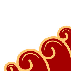 Fototapeta premium Red Oriental Cloud Corner