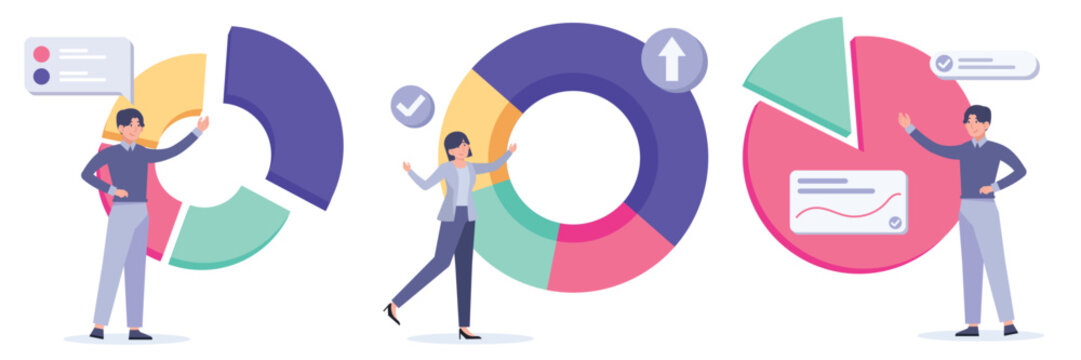 Vector Illustration Concept for Data Interpretation and Statistical Gathering