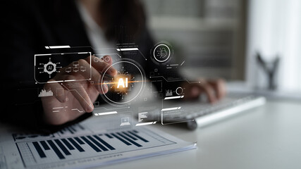 AI interface showing how artificial intelligence powers systems. AI Artificial intelligence transforms data, enables automation, and AI artificial intelligence drives innovation. Latch