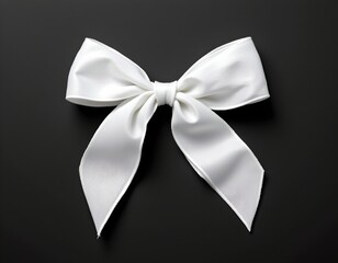 Naklejka premium Elegant White Bow Dark Background