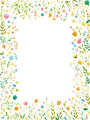 Fototapeta premium A floral frame with a blank space in the center