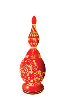 Traditional Bengali Gach Kouto Sindoor Box, Red Kumkum Pot for Bengali Wedding Rituals Bengali wedding element vector design