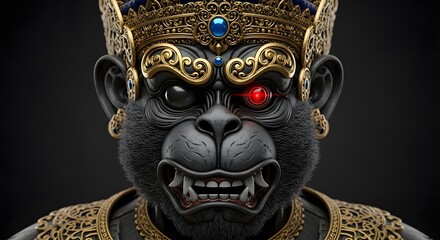 Obraz premium Symbolizes primal strength, loyalty, technological evolution, and the connection between mythology and the future of robotics.