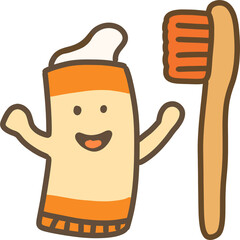 Toothpaste and Toothbrush Icon