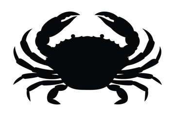 set of crab silhouette, vector illustration 