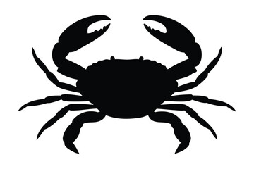 Crab silhouette vector illustration on white background
