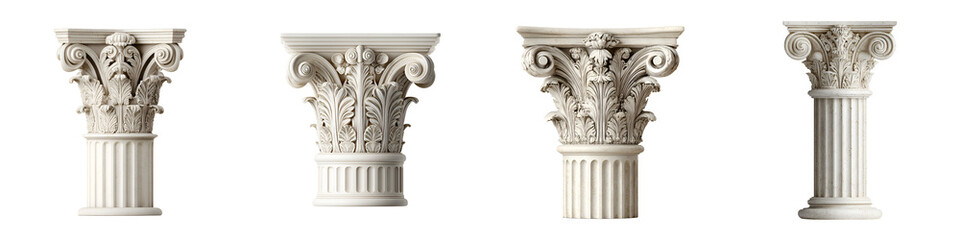 Obraz premium Collection of Classic Architectural Column Capitals, Isolated