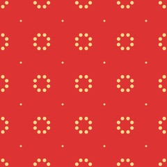 Seamless Red and Beige Geometric Pattern with Circular Motifs